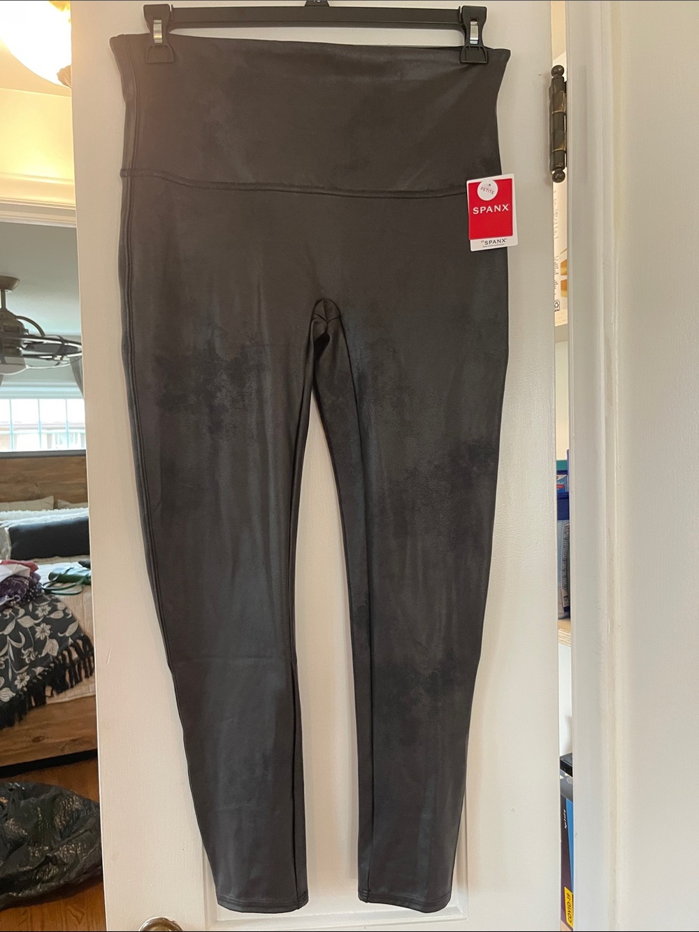 SPANX Faux-Leather High-Rise Leggings - Black